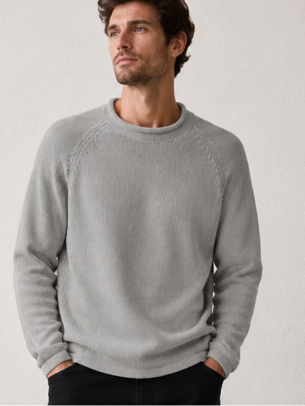 L.L. Bean 100% cotton Men's Crewneck Sweater in Light Gray XXL Tall